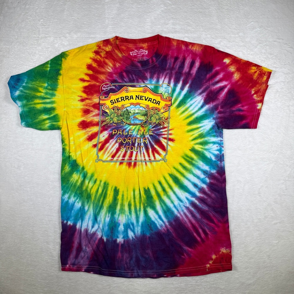 Sierra Nevada Tie‎ Dye T Shirt Pale Ale Porter Stout Graphic Tee Mens Large